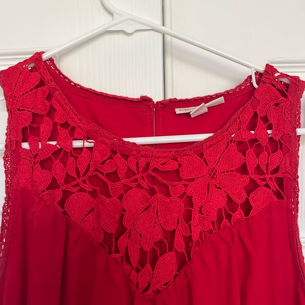 red midi dress
